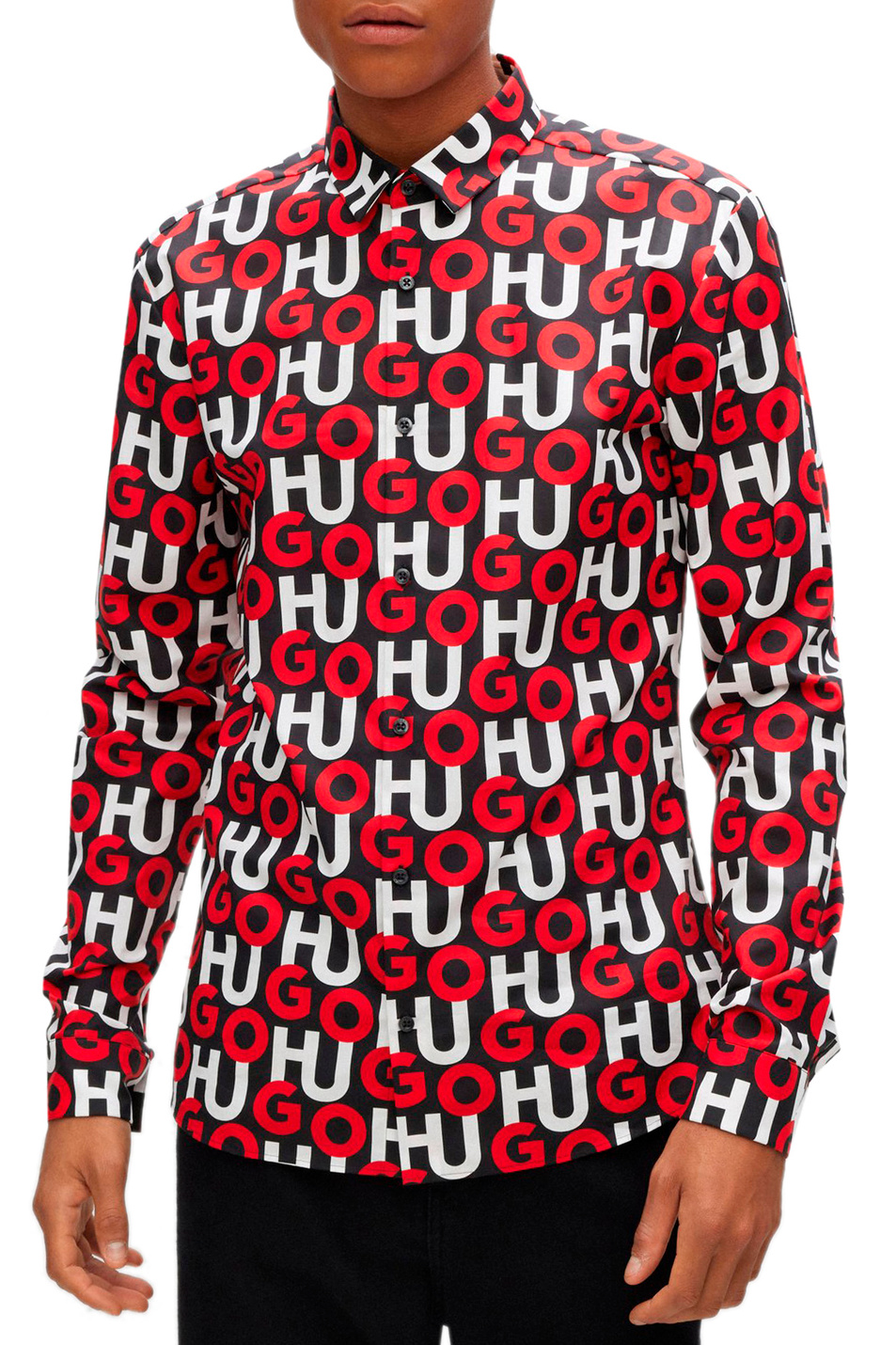 HUGO Рубашка из хлопкового поплина с двухцветным лого (цвет ), артикул 50478547 | Фото 3