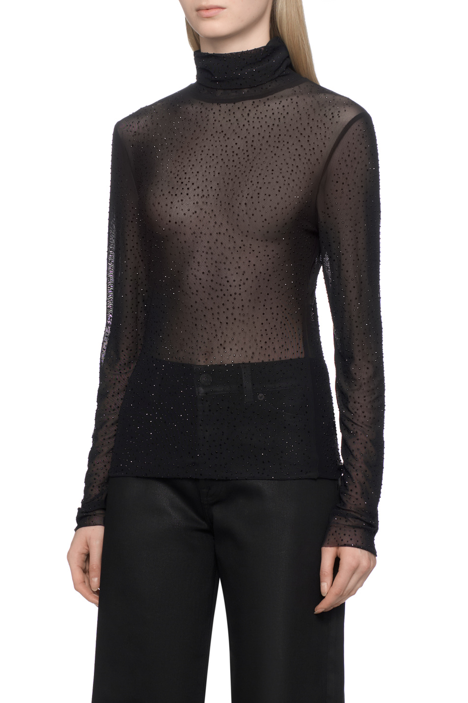 Водолазка REPORT со стразами|Основной цвет:Черный Женский iBLUES Водолазка REPORT со стразами (цвет ), артикул 2527946012 | Фото 3