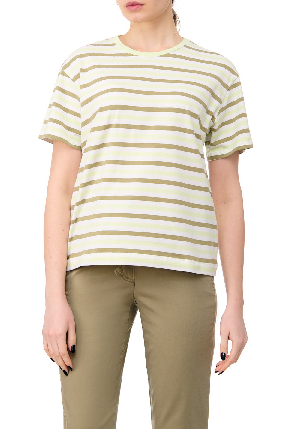 Женский Gerry Weber Футболка из эластичного хлопка в полоску (цвет ), артикул 670001-44031 | Фото 4