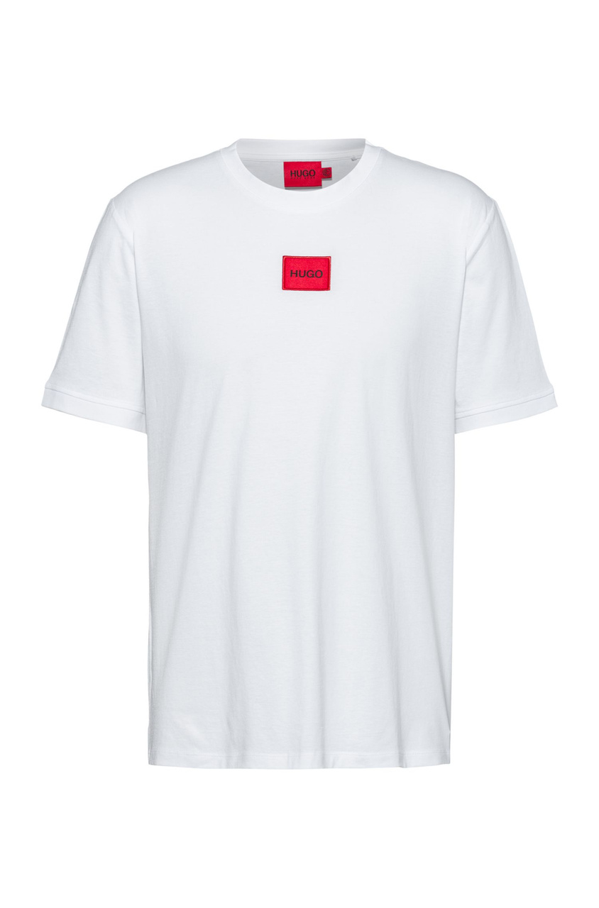 Футболка Diragolino с контрастным логотипом на груди|Основной цвет:Белый|Артикул:50447978 | Фото 1