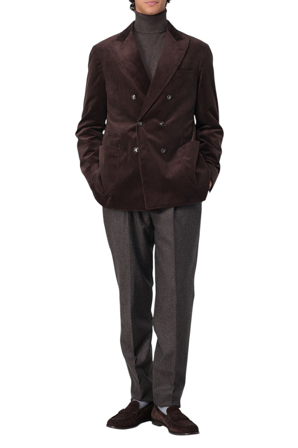 Брюки из шерсти|Основной цвет:Коричневый Мужской Brunello Cucinelli Брюки из шерсти (цвет ), артикул M038PE1710 | Фото 3