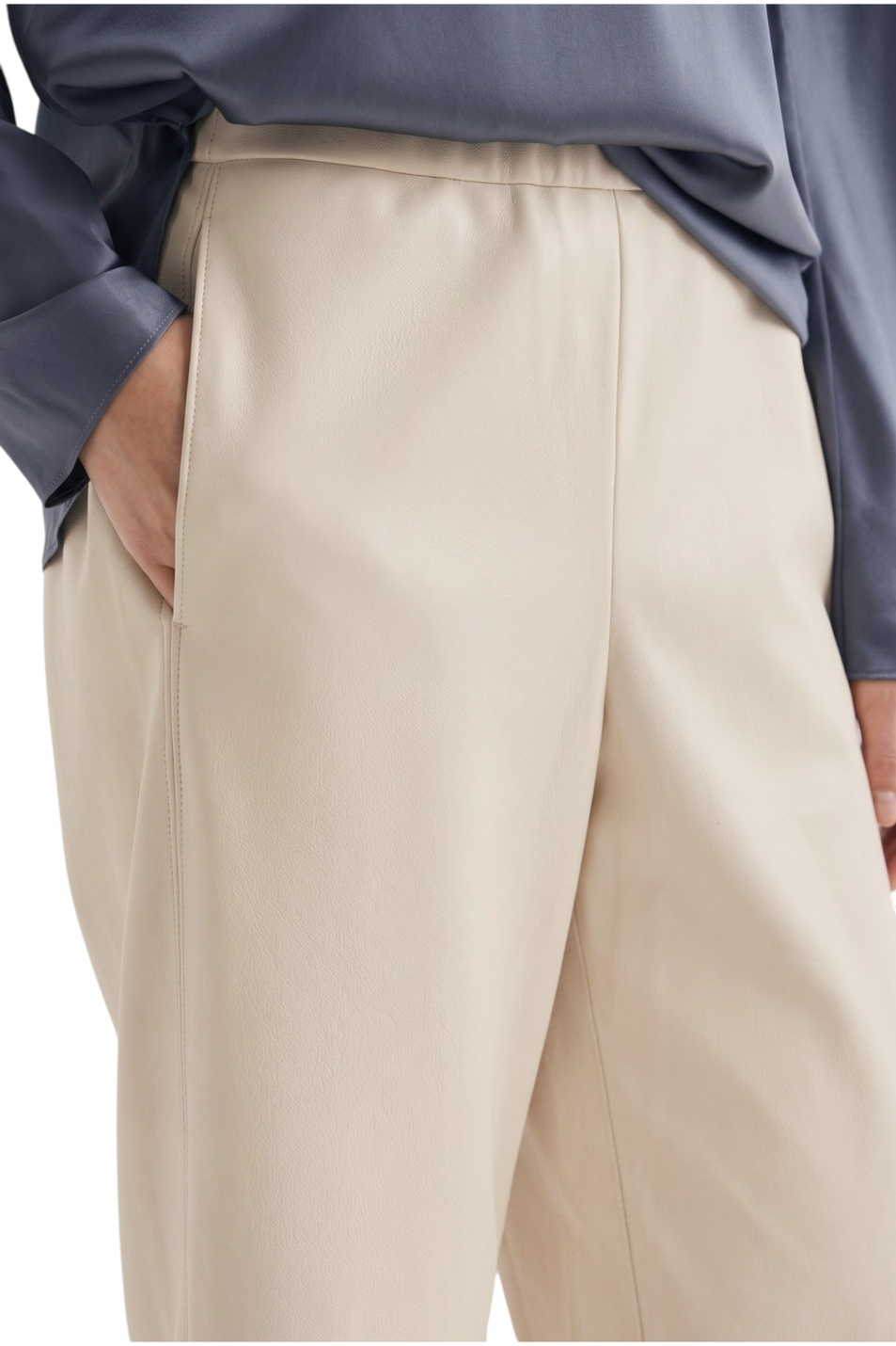 Брюки ODE из искусственной кожи|Основной цвет:Кремовый Женский Max Mara Брюки ODE из искусственной кожи (цвет ), артикул 2626786028 | Фото 6