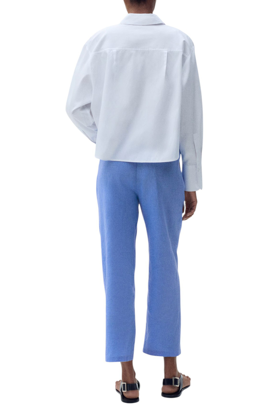 Женский Mango Брюки LINEN из льна и хлопка (цвет ), артикул 87046342 | Фото 4