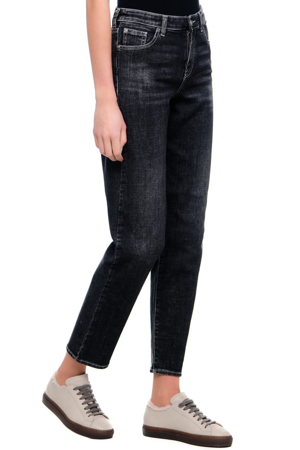 Женский Emporio Armani Джинсы с эффектом потертостей (цвет ), артикул 6L2J90-2DT4Z | Фото 5