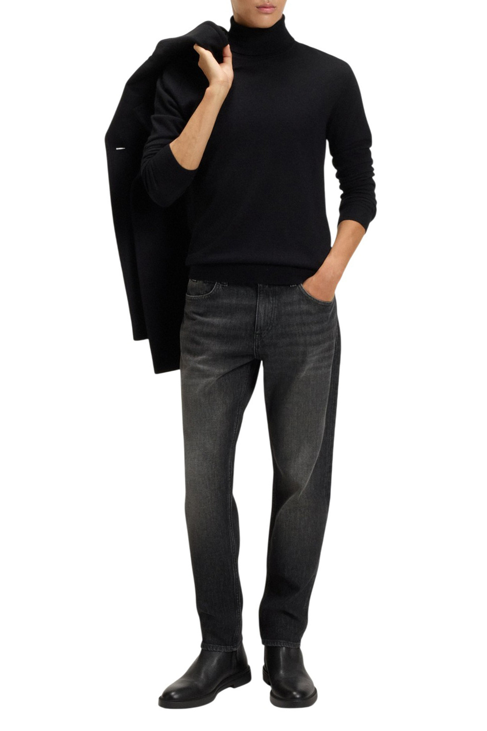 Джинсы Re.Maine из хлопка|Основной цвет:Черный Мужской BOSS Джинсы Re.Maine из хлопка (цвет ), артикул 50550527 | Фото 2