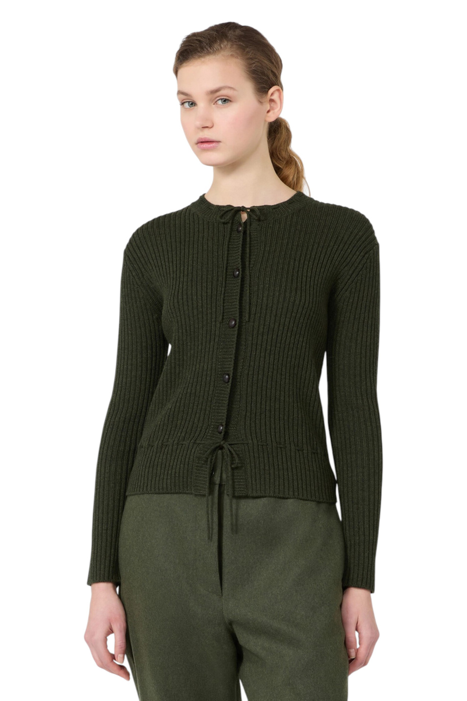 Женский Weekend Max Mara Кардиган KAKI из шерсти (цвет ), артикул 2625346016 | Фото 3