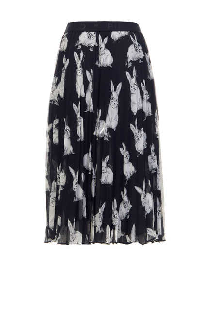 Плиссированная юбка с принтом|Основной цвет:Черный|Артикул:101127A0RA | Фото 2