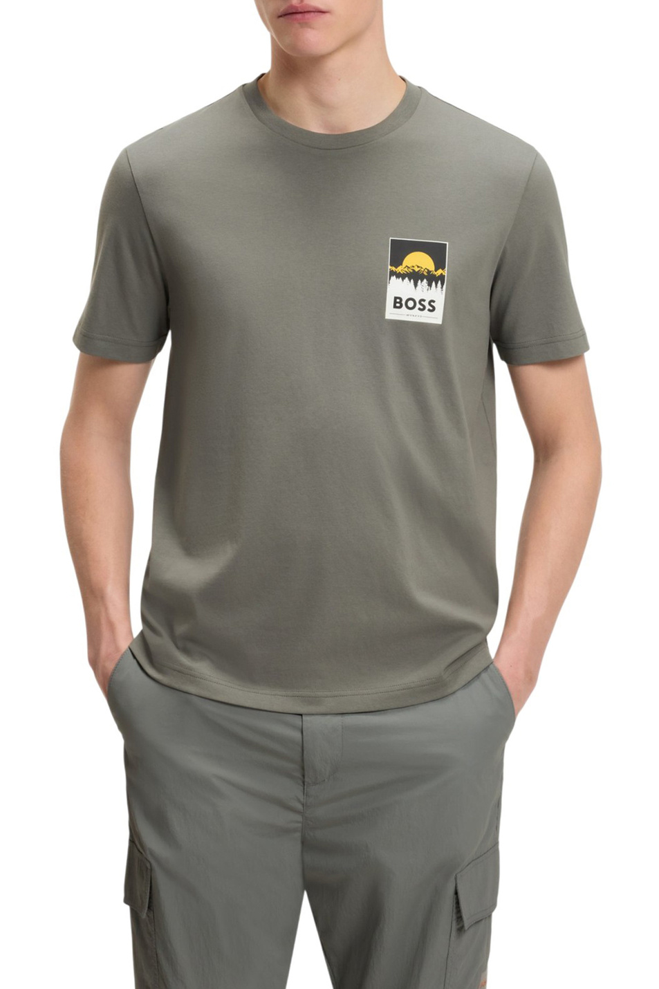 Мужской BOSS Футболка Plain из хлопка (цвет ), артикул 50556023 | Фото 3