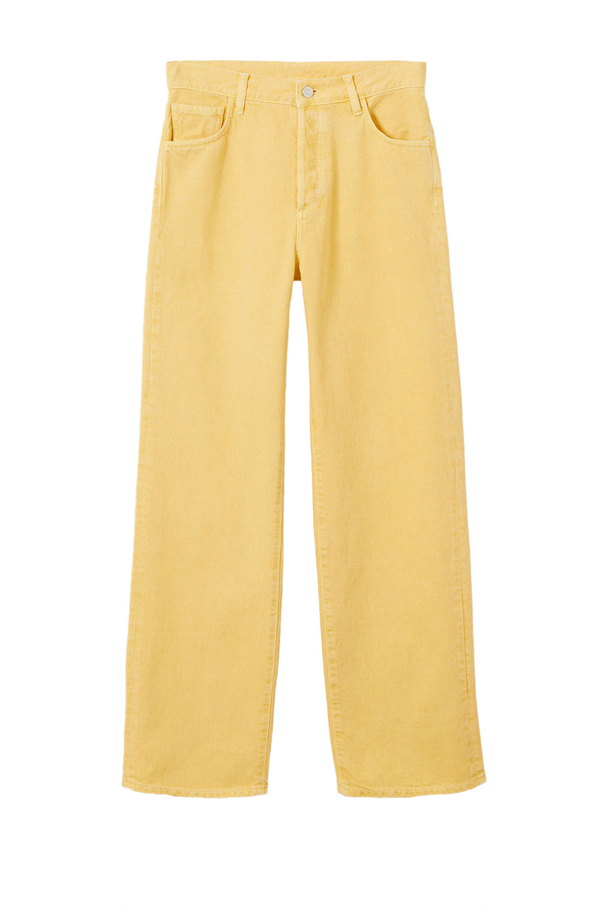 Прямые джинсы KAIA с завышенной талией|Основной цвет:Желтый|Артикул:27003275 | Фото 1
