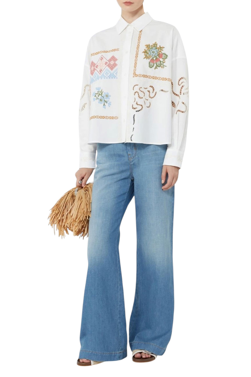 Женский Weekend Max Mara Джинсы LATINO из хлопка и льна (цвет ), артикул 2615181012 | Фото 2