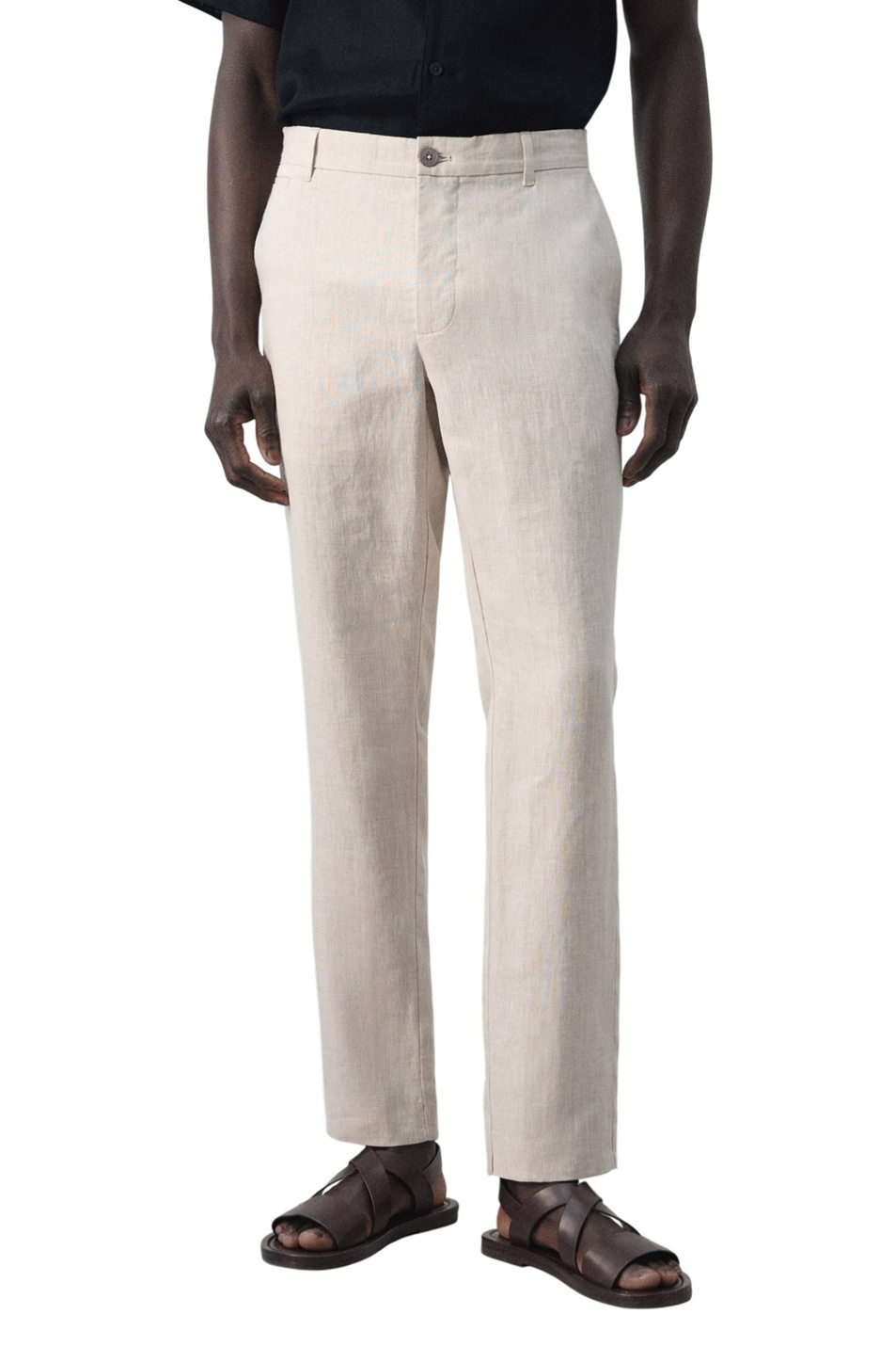 Мужской Mango Man Брюки OYSTER из льна (цвет ), артикул 27026711 | Фото 3