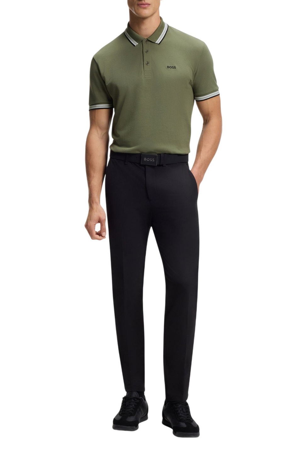 Поло Paddy из натурального хлопка|Основной цвет:Зеленый Мужской BOSS Поло Paddy из натурального хлопка (цвет ), артикул 50469055 | Фото 2
