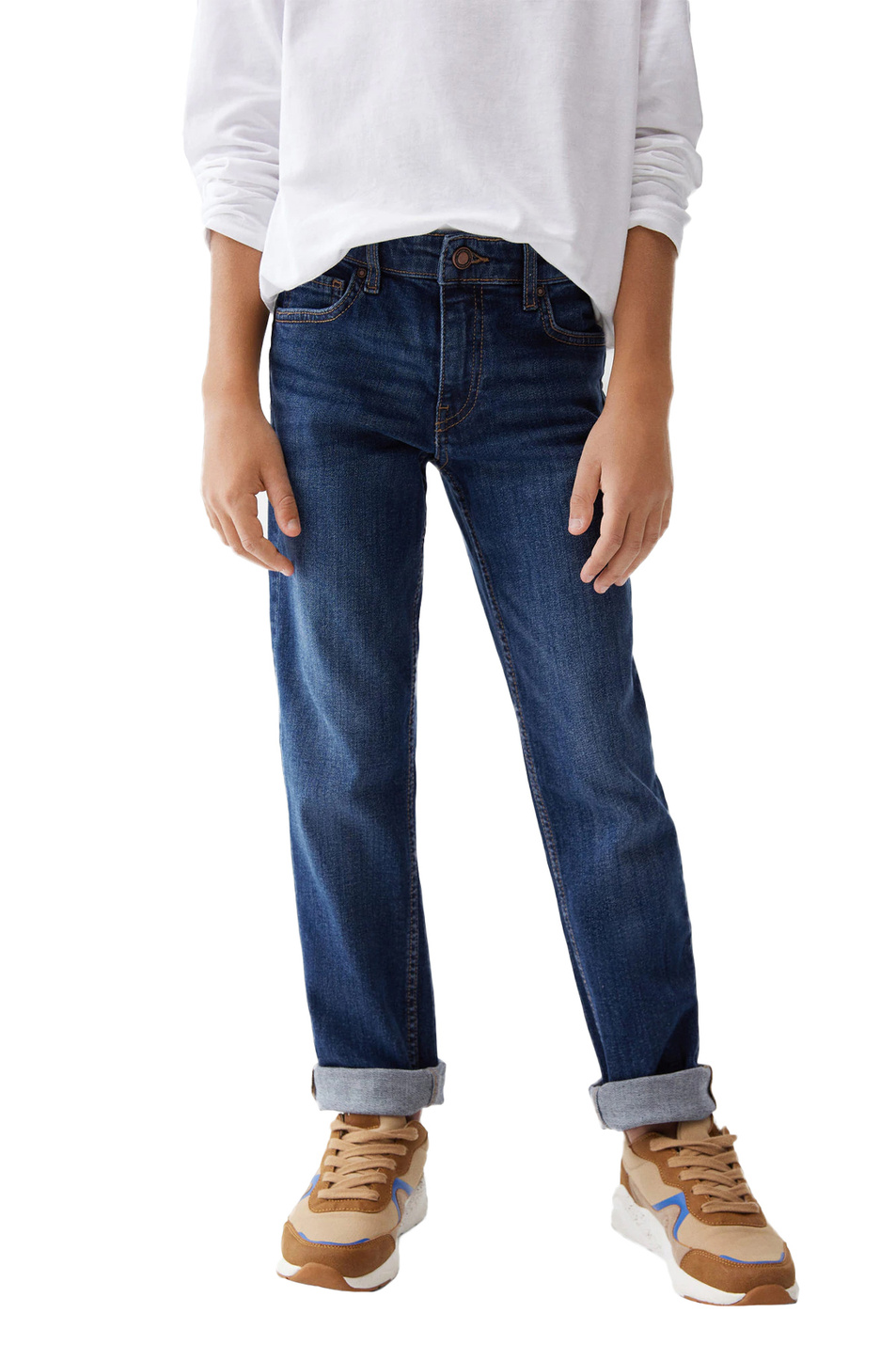 Мальчикам Mango Kids Джинсы REGULAR4 из эластичного хлопка (цвет ), артикул 47072877 | Фото 3