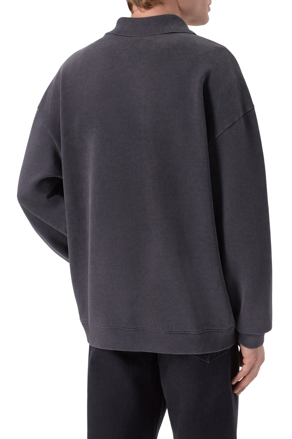 Джемпер поло Delwy с вышитым логотипом|Основной цвет:Серый Мужской HUGO Джемпер поло Delwy с вышитым логотипом (цвет ), артикул 50546395 | Фото 4