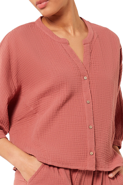 Рубашка HANA из натурального хлопка|Основной цвет:Коралловый|Артикул:6534283 | Фото 1