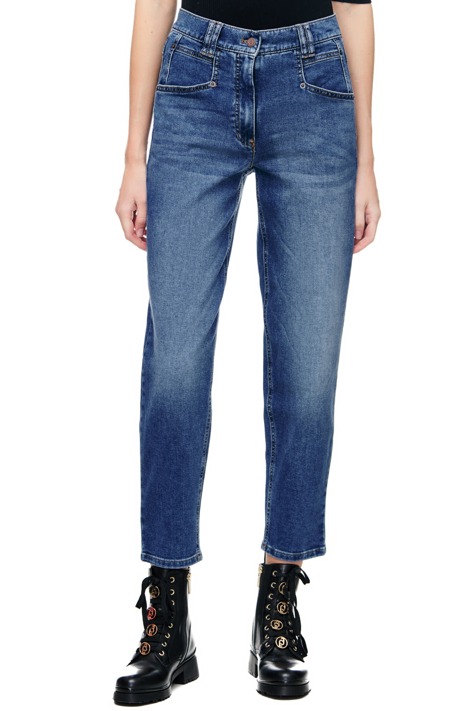 Женский Gerry Weber Джинсы Mom Fit из смесового хлопка (цвет ), артикул 722058-66908-Mom Fit | Фото 4