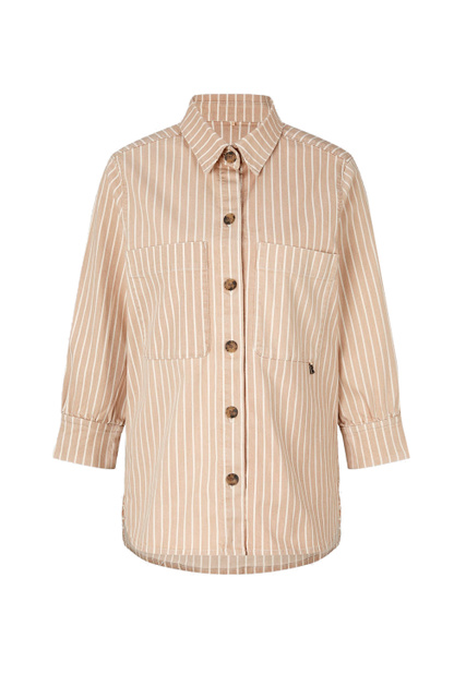 Рубашка IRIS с нагрудными карманами|Основной цвет:Бежевый|Артикул:56107315 | Фото 1