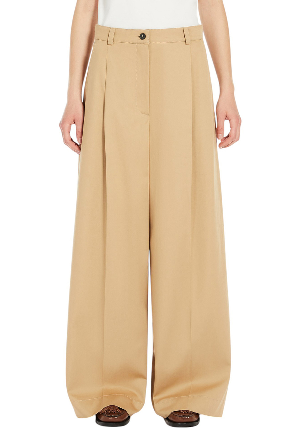 Женский Weekend Max Mara Брюки NEBBIE из хлопка (цвет ), артикул 2515131121 | Фото 3
