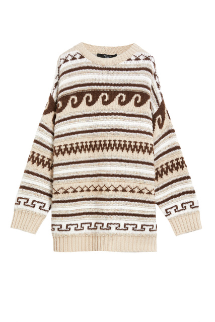 Удлиненный свитер DIZZY из шерсти и мохера с узором|Основной цвет:Мультиколор|Артикул:53660923 | Фото 1