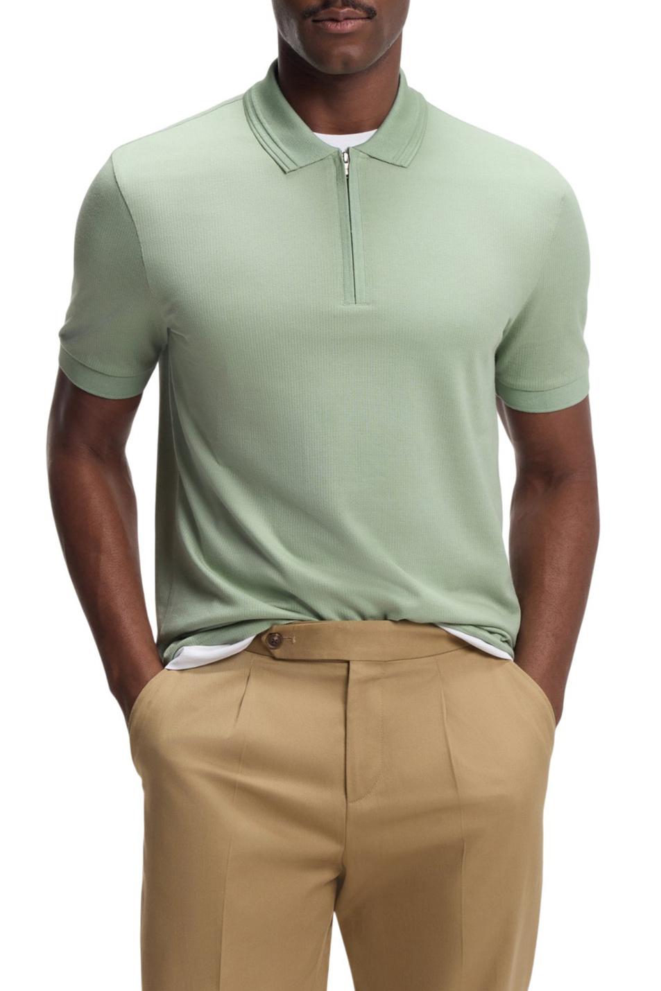 Мужской BOSS Поло Paras на молнии (цвет ), артикул 50554614 | Фото 3