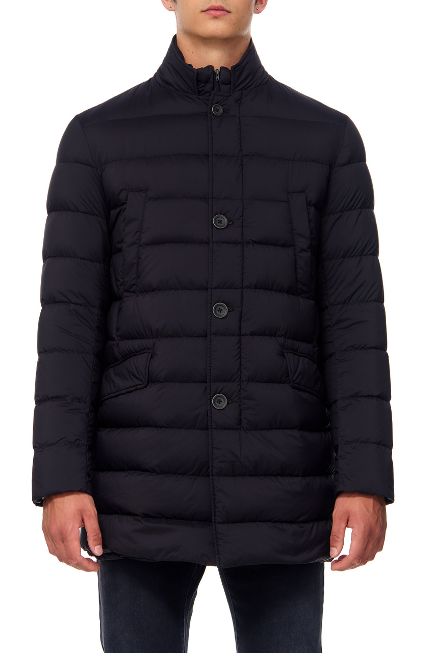 Куртка стеганая с карманами на молнии|Основной цвет:Черный|Артикул:PI007ULE19288 | Фото 1