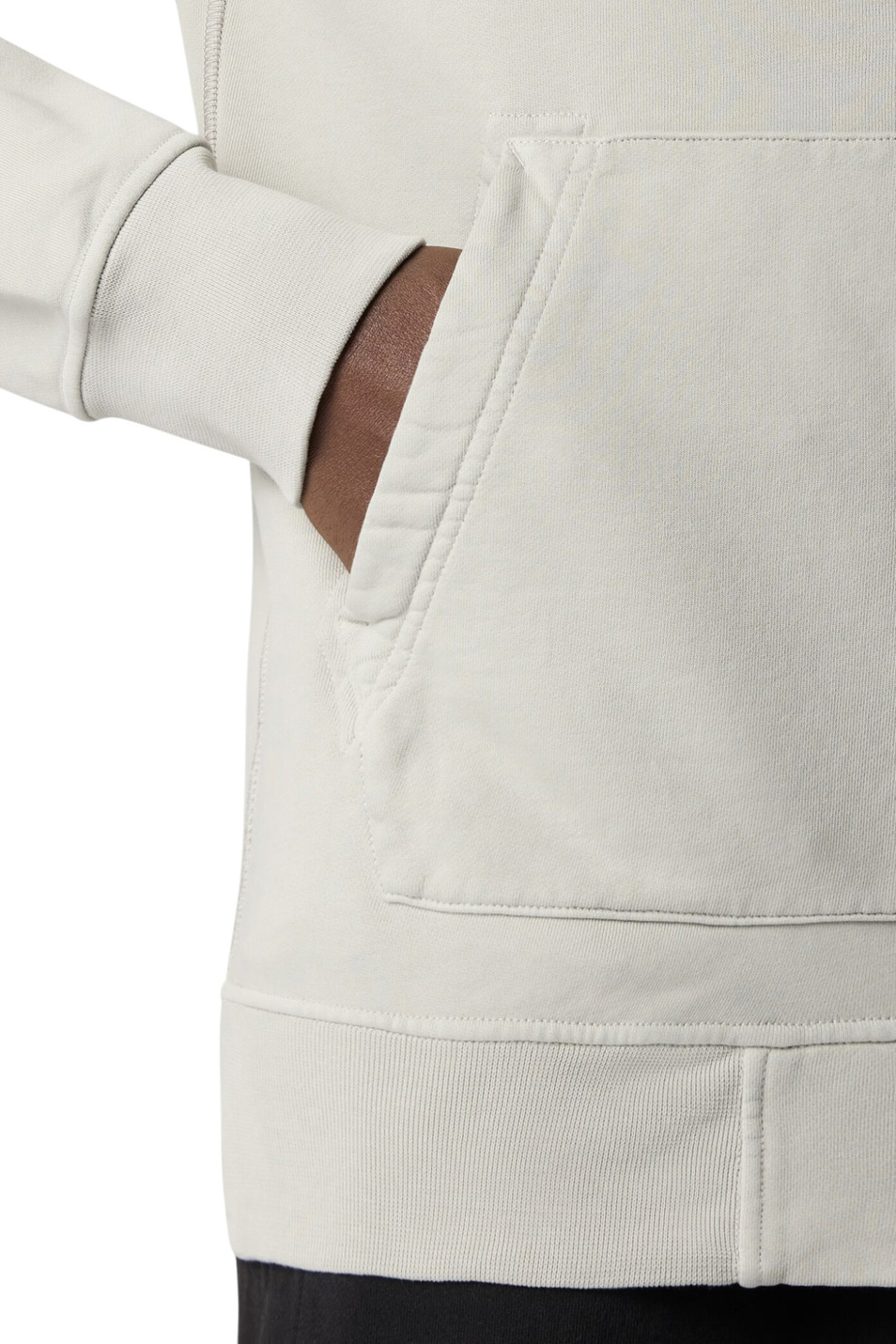 Толстовка из хлопкового флиса|Основной цвет:Серый Мужской Stone Island Толстовка из хлопкового флиса (цвет ), артикул L1S156100063-S0051 | Фото 6