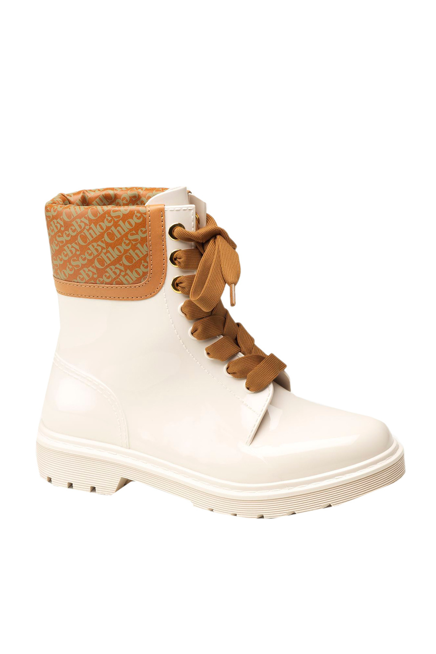 See by chloe florrie lace up hot sale rain boots