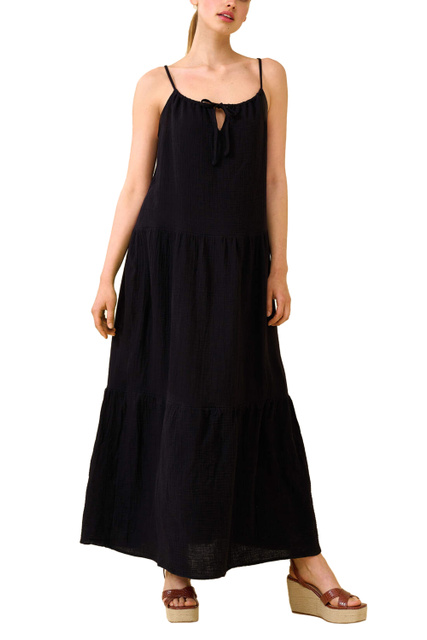 Расклешенное платье на бретелях|Основной цвет:Черный|Артикул:461058 | Фото 2