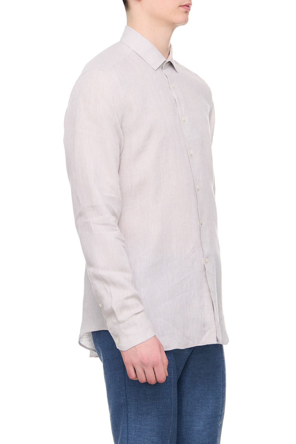 Мужской Corneliani Рубашка из чистого льна (цвет ), артикул 91P029-3111092 | Фото 3