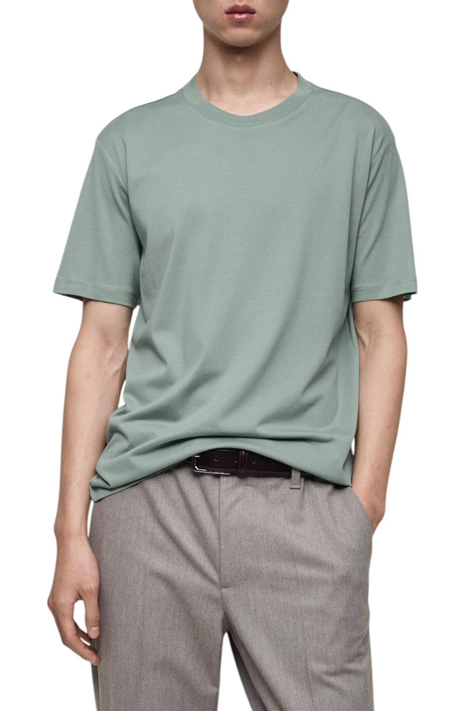 Мужской Mango Man Футболка BELLOW из хлопка (цвет ), артикул 87954005 | Фото 3