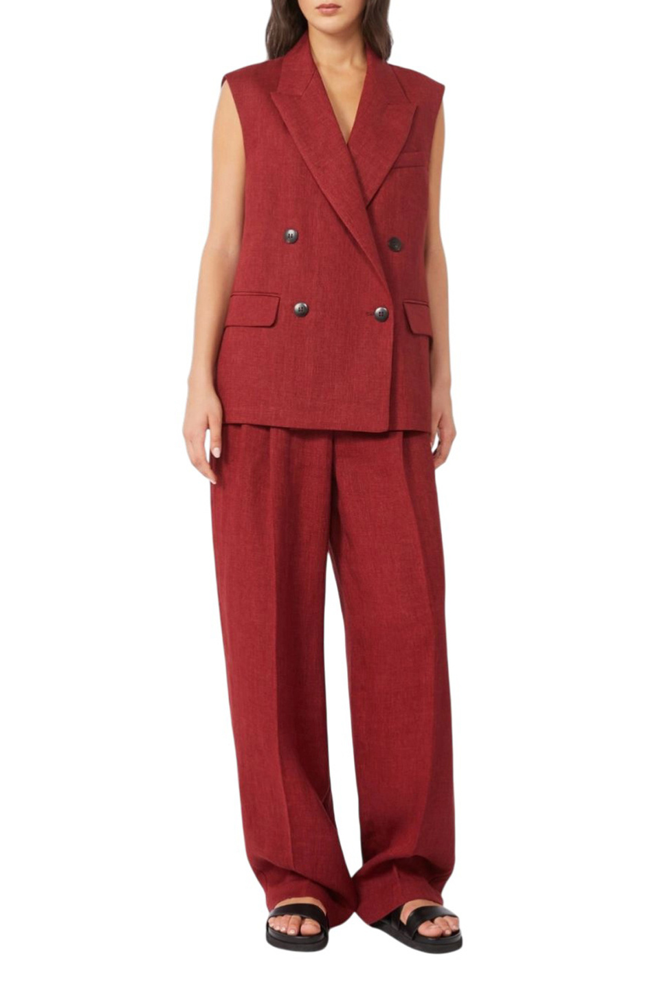 Брюки SUMERO из льна|Основной цвет:Красный Женский Max Mara Брюки SUMERO из льна (цвет ), артикул 2616131032 | Фото 2