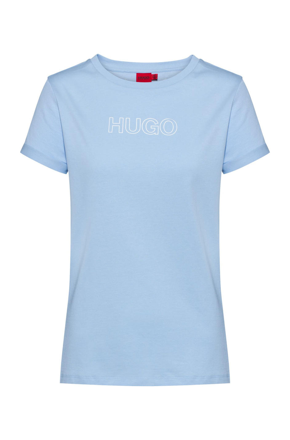 HUGO Приталенная футболка из органического хлопка с контурным логотипом (цвет ), артикул 50447853 | Фото 1