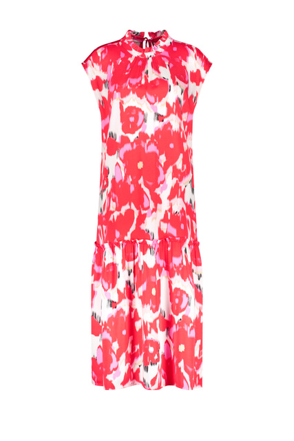 Платье с воротником-стойкой|Основной цвет:Красный|Артикул:380337-11020 | Фото 1