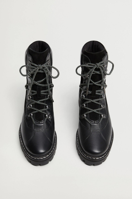 Ботинки MOUNTAIN из натуральной кожи с контрастными шнурами|Основной цвет:Черный|Артикул:87050091 | Фото 2