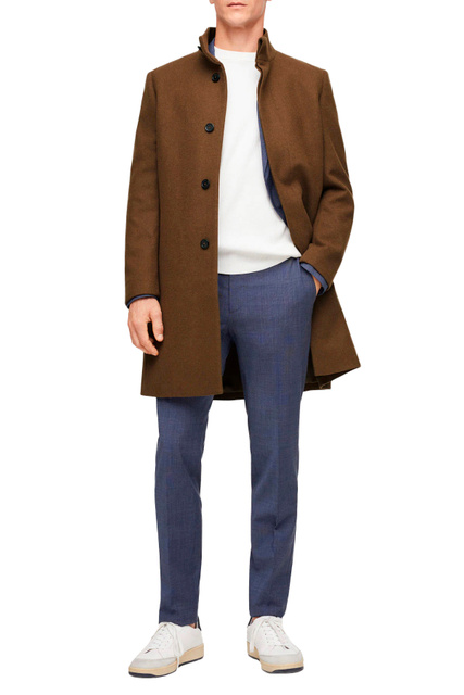Пальто FUNNEL из смесовой шерсти|Основной цвет:Коричневый|Артикул:17005535 | Фото 2