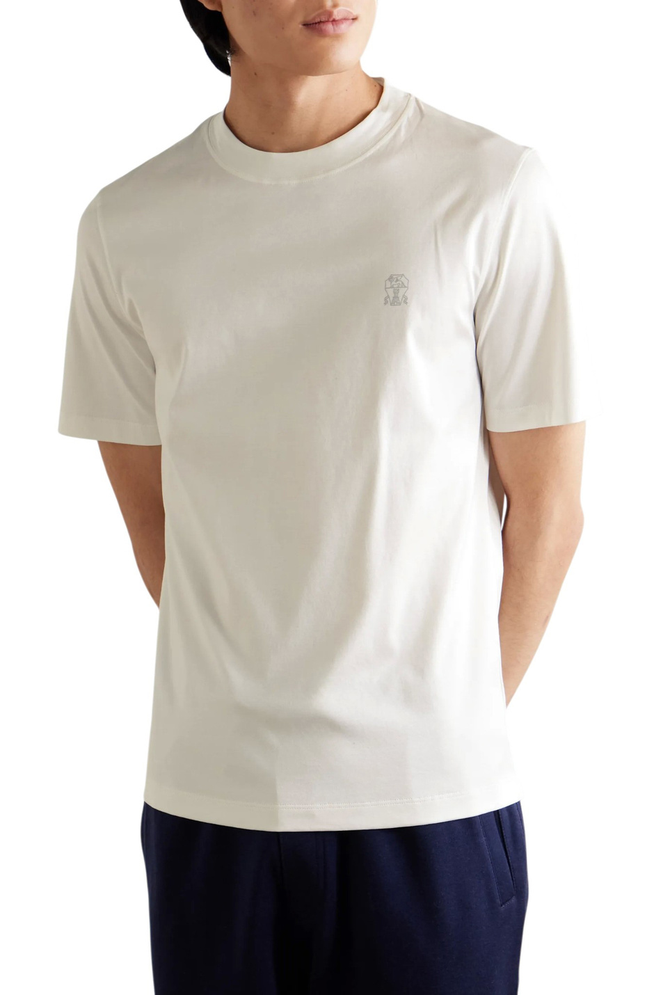 Мужской Brunello Cucinelli Футболка с логотипом (цвет ), артикул M0B138440 | Фото 4