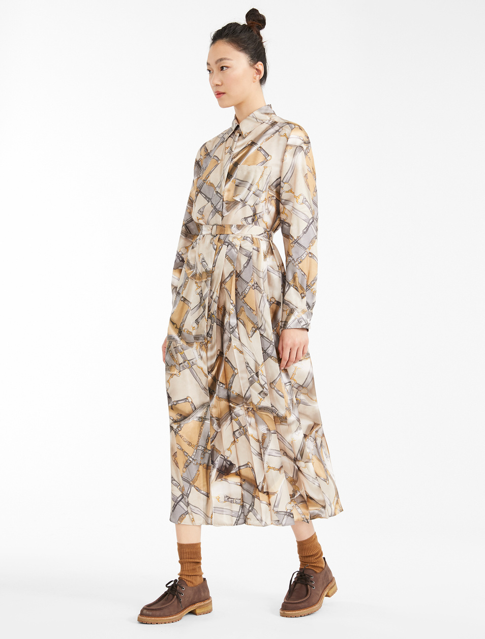 Женский Weekend Max Mara Платье-рубашка KARIM из шелкового твила (цвет ), артикул 52260403 | Фото 3