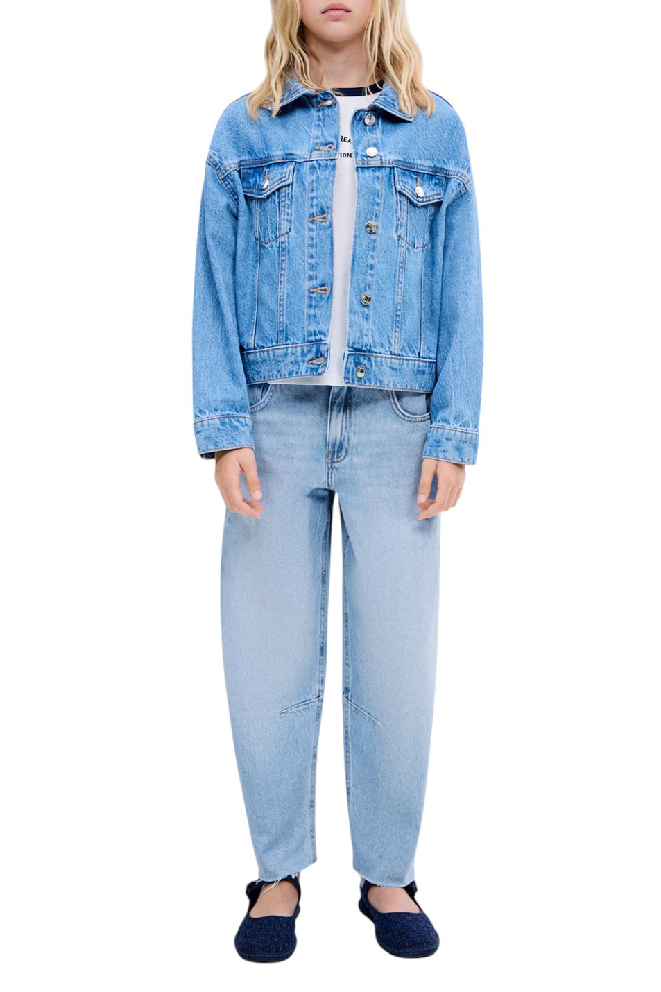 Девочкам Mango Kids Джинсы BALLOON из хлопка (цвет ), артикул 17054407 | Фото 3