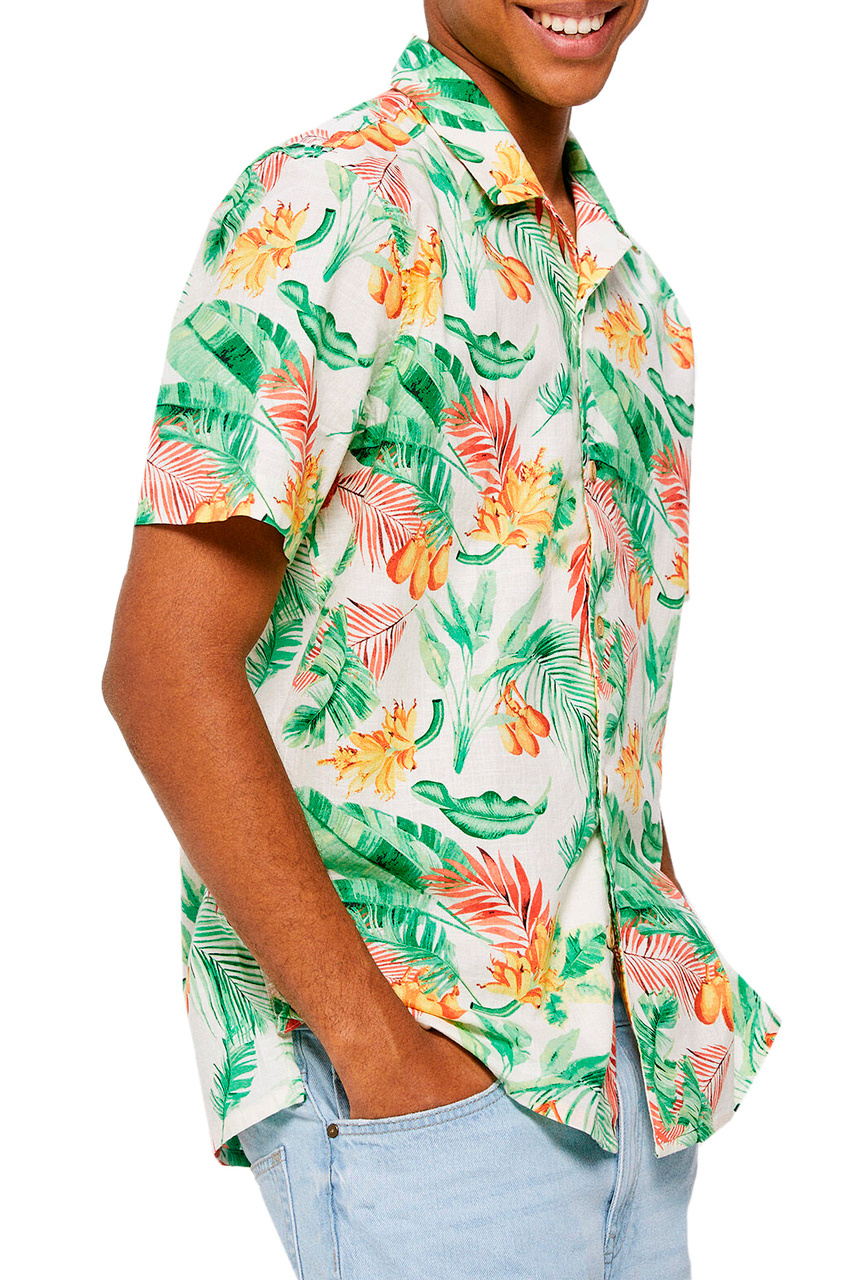 Рубашка из натурального хлопка с принтом|Основной цвет:Разноцветный|Артикул:0375077 | Фото 1