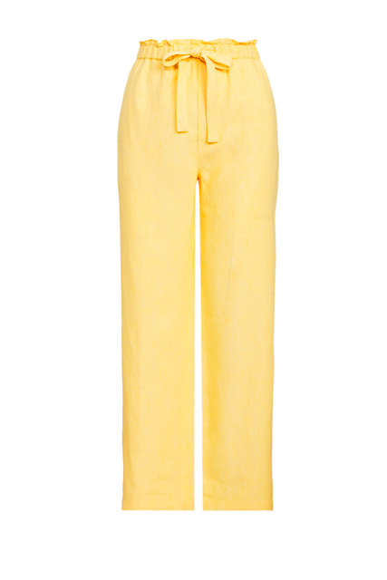 Льняные брюки|Основной цвет:Желтый|Артикул:211863643001 | Фото 1