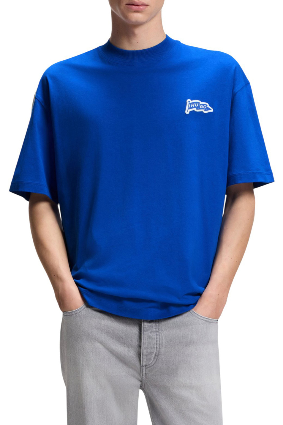 Футболка Nohatio из хлопка|Основной цвет:Синий Мужской HUGO Футболка Nohatio из хлопка (цвет ), артикул 50556411 | Фото 3