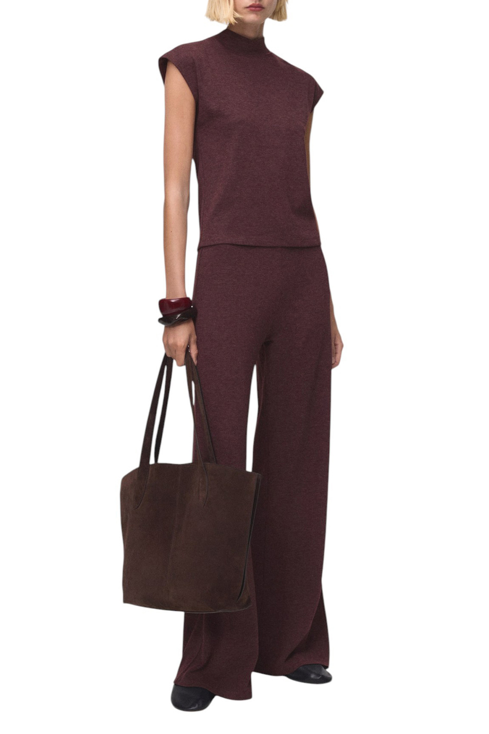 Брюки MICHI с эластичным поясом|Основной цвет:Бордовый Женский Mango Брюки MICHI с эластичным поясом (цвет ), артикул 17075815 | Фото 2