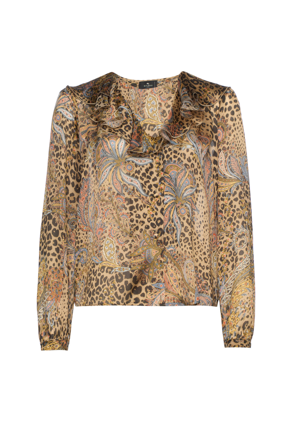 Блузка с леопардовым принтом|Основной цвет:Коричневый Женский Etro Блузка с леопардовым принтом (цвет ), артикул WRIA009499SA1N9X0826 | Фото 1