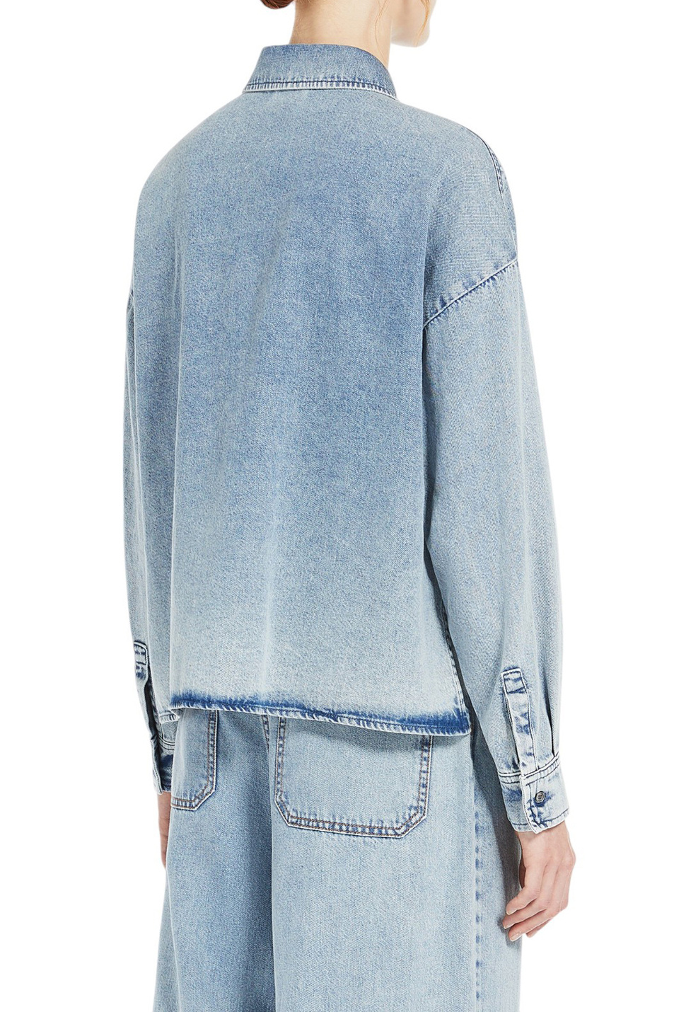 Женский Weekend Max Mara Рубашка джинсовая ZEMIRA из хлопка (цвет ), артикул 2515111151 | Фото 4