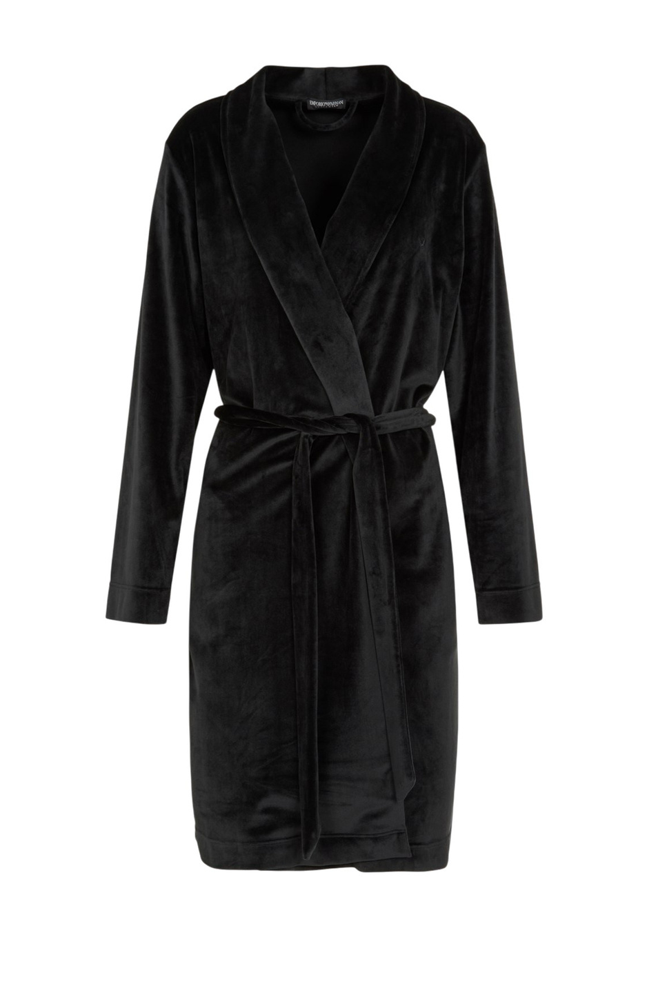 Халат однотонный|Основной цвет:Черный Женский Emporio Armani Халат однотонный (цвет ), артикул EW001970-AF15366 | Фото 1