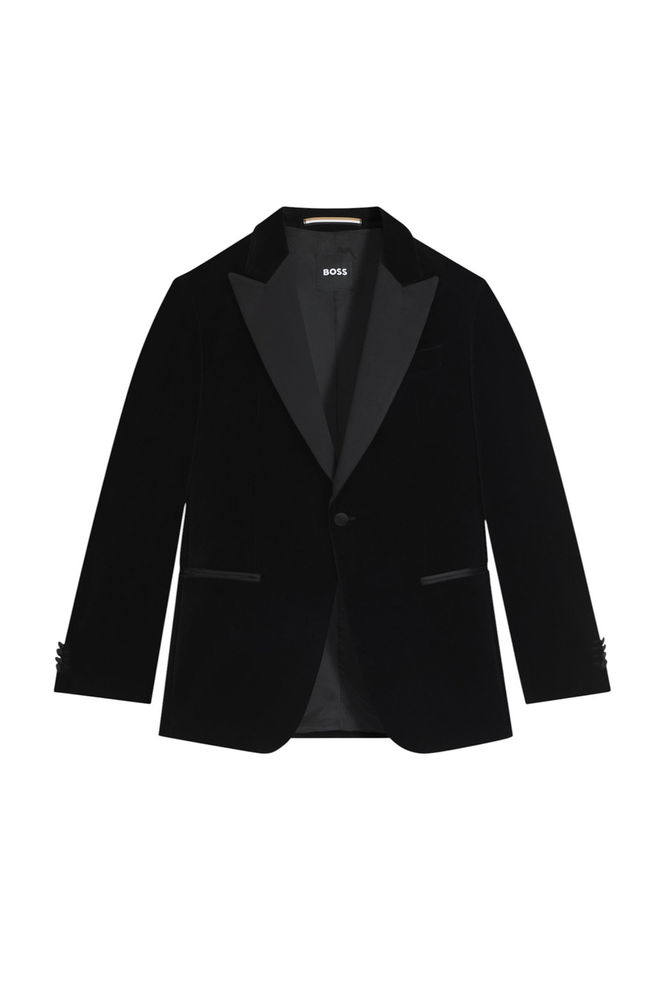 Смокинг Hutson из хлопкового бархата|Основной цвет:Черный Мужской BOSS Смокинг Hutson из хлопкового бархата (цвет ), артикул 50551552 | Фото 1