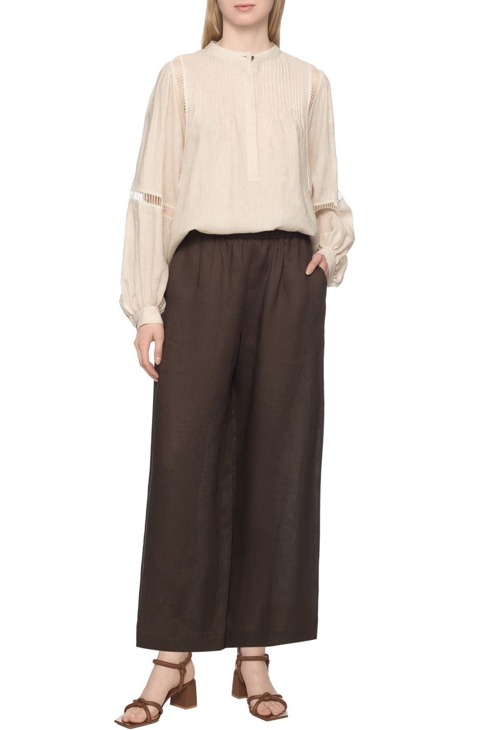Женский Max Mara Брюки из льна (цвет ), артикул 2616131028 | Фото 3