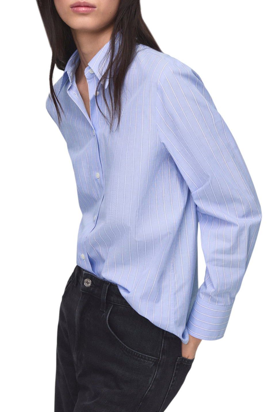 Женский Mango Рубашка REGU из хлопка и лиоцелла (цвет ), артикул 17014088 | Фото 3