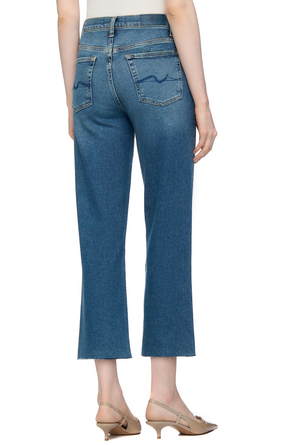 Женский 7 for all Mankind Джинсы ALEXA из смесового хлопка укороченные (цвет ), артикул JSWJA910BA | Фото 6