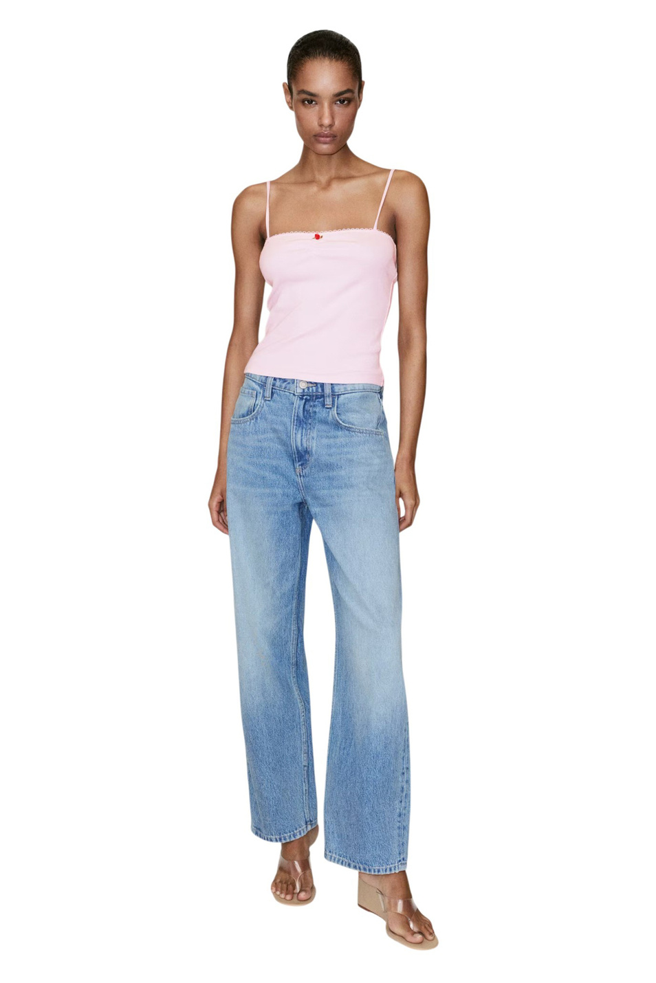 Женский Mango Топ ROSE из эластичного хлопка (цвет ), артикул 37071371 | Фото 2